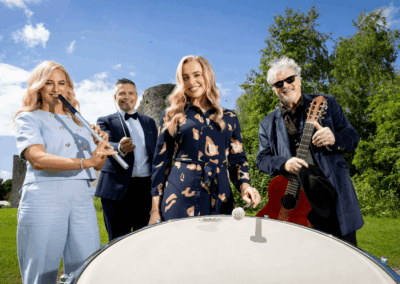 King John Summer Prom festival featuring top Irish artists (From the Left: Shóna O’Sullivan, Niall O’Sullivan, Leah Barniville, Patrick Bergin)