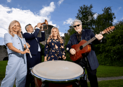 King John Summer Prom music festival summer From the Left: Shóna O’Sullivan, Niall O’Sullivan, Leah Barniville, Patrick Bergin