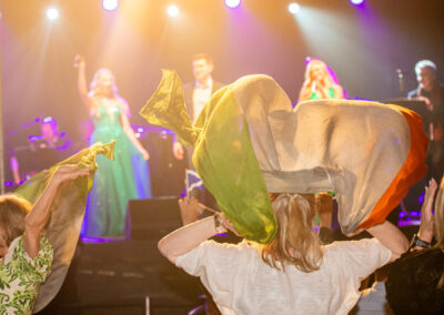 Fans waving Irish flags at King John Summer Prom Festival ()