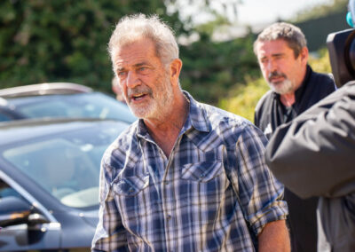 Mel Gibson and Angus Mcfadden arrive