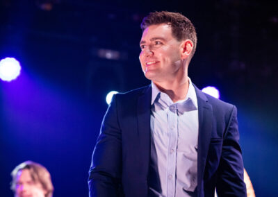 Performer on stage at King John Summer Prom Festival